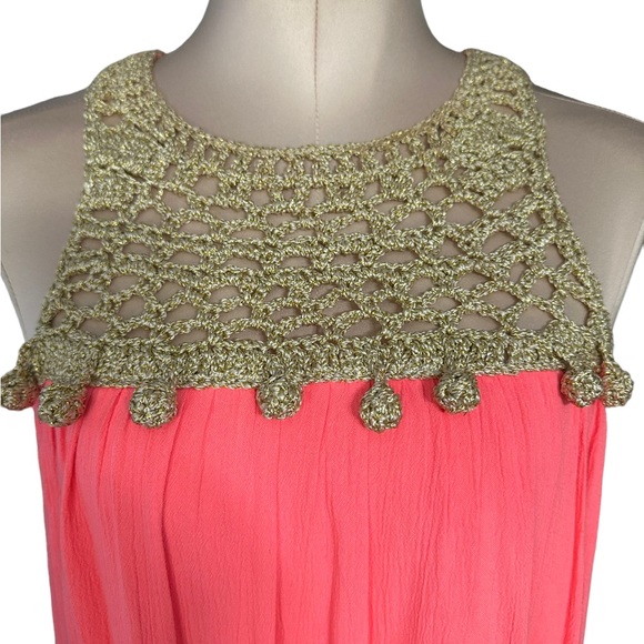 Lilly Pulitzer pink dress with gold detail. Completely lined. XS. Super cute. - Picture 8 of 11